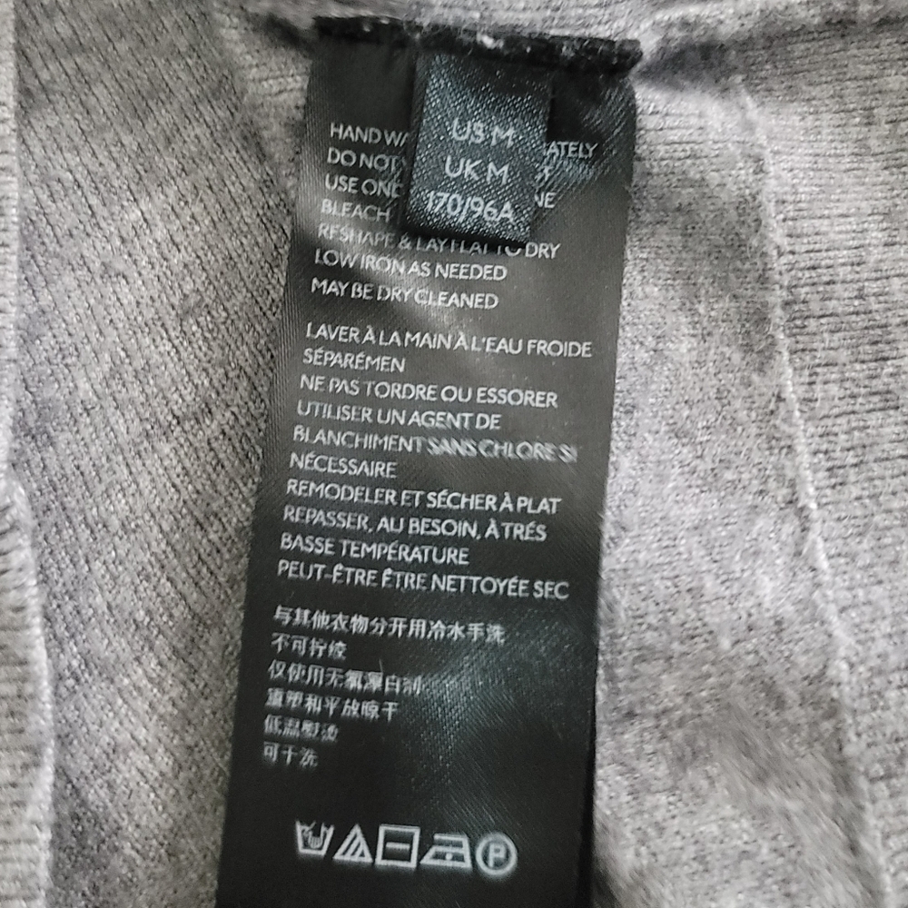 Anthropologie Grey Mary Knit Pullover Sweater, M, Crew Neck W/ V-Cutout - Picture 9 of 11